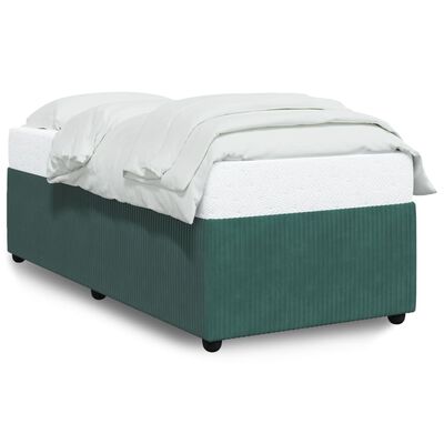 vidaXL Estrutura de cama 80x200 cm veludo verde-escuro