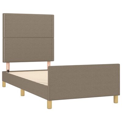 vidaXL Estrutura cama cabeceira 80x200 cm tecido castanho-acinzentado