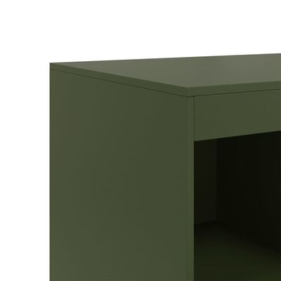 vidaXL Aparador alto 67x39x95 cm aço verde azeitona