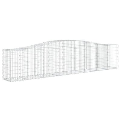 vidaXL Cestos gabião arqueados 8 pcs 400x50x80/100cm ferro galvanizado