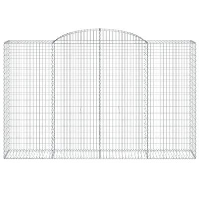 vidaXL Cestos gabião arqueados 13 pcs 300x50x180/200 ferro galvanizado