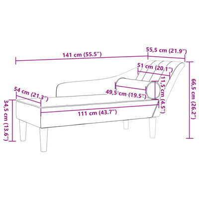 vidaXL Chaise lounge com almofadões veludo azul