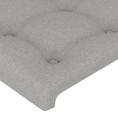 vidaXL Cabeceira de cama c/ abas tecido 83x23x78/88 cm cinzento-claro