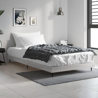 vidaXL Estrutura cama 100x200 cm derivados de madeira cinzento sonoma