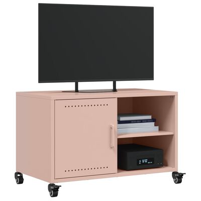 vidaXL Móvel de TV 68x39x43,5 cm aço rosa