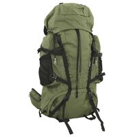 vidaXL Mochila para caminhadas 60 L tecido oxford verde-tropa