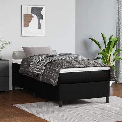 vidaXL Estrutura de cama 100x200 cm couro artificial preto