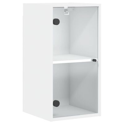 vidaXL Armário de parede c/ portas de vidro 35x37x68,5 cm branco