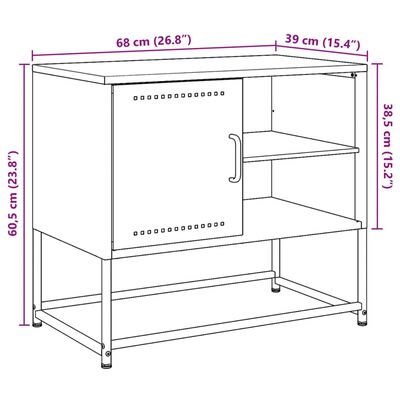 vidaXL Móvel de TV 68x39x60,5 cm aço rosa