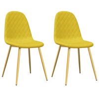 vidaXL Cadeiras de jantar 2 pcs veludo amarelo mostarda