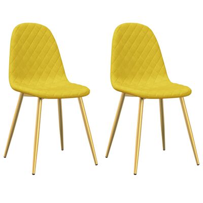 vidaXL Cadeiras de jantar 2 pcs veludo amarelo mostarda