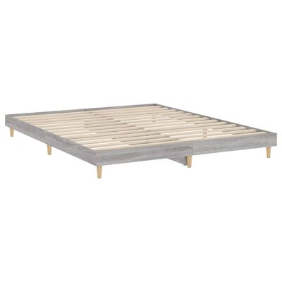 vidaXL Estrutura de cama 160x200 cm derivados de madeira cinza sonoma