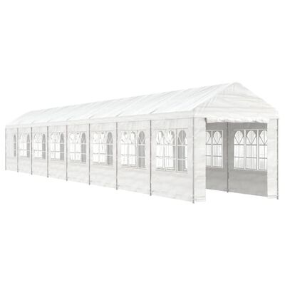 vidaXL Gazebo com telhado 17,84x2,28x2,69 m polietileno branco