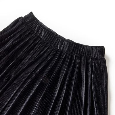 Saia plissada para criança com lurex preto 140