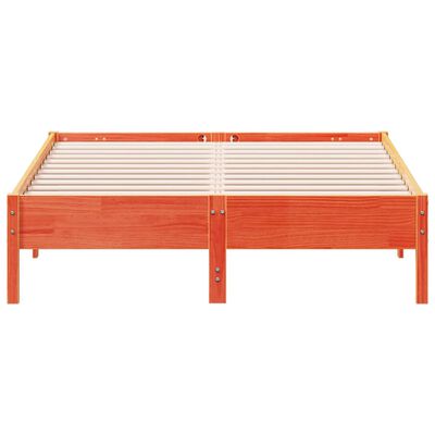 vidaXL Cama sem colchão 135x190 cm madeira pinho maciça castanho-mel