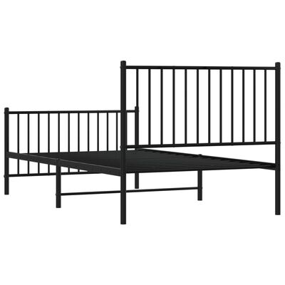 vidaXL Estrutura de cama com cabeceira e pés 100x190 cm metal preto