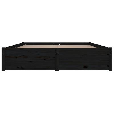 vidaXL Estrutura de cama com gavetas 135x190 cm casal preto