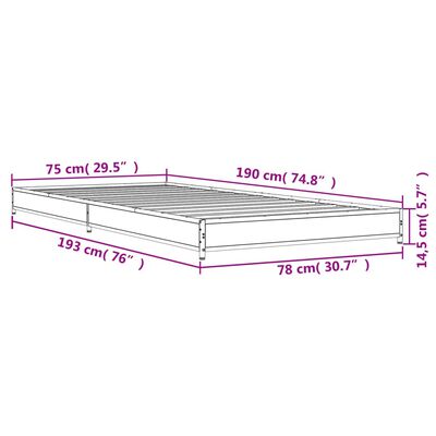 vidaXL Estrutura de cama derivados de madeira e metal carvalho sonoma