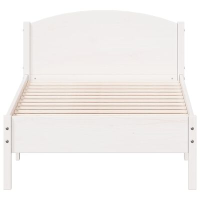 vidaXL Cama sem colchão 90x200 cm madeira de pinho maciça branco