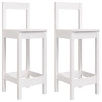 vidaXL Cadeiras de bar 2 pcs 40x41,5x112 cm pinho maciço branco