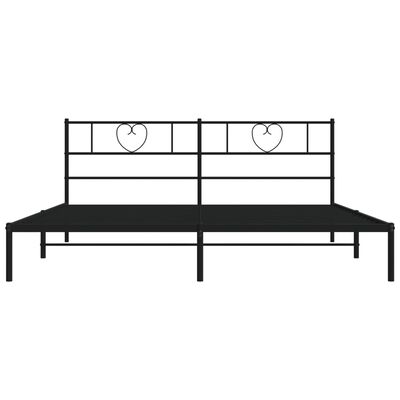 vidaXL Estrutura de cama com cabeceira 200x200 cm metal preto