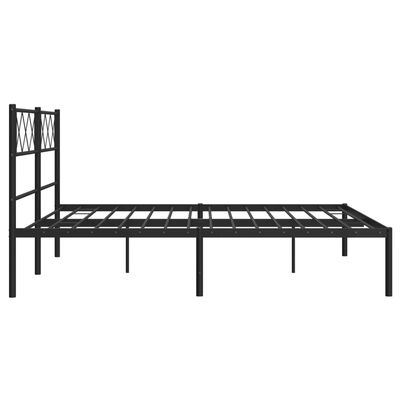 vidaXL Estrutura de cama com cabeceira 120x190 cm metal preto