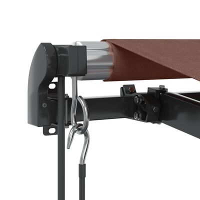 vidaXL Toldo retrátil automático com luzes LED 350x250 cm castanho