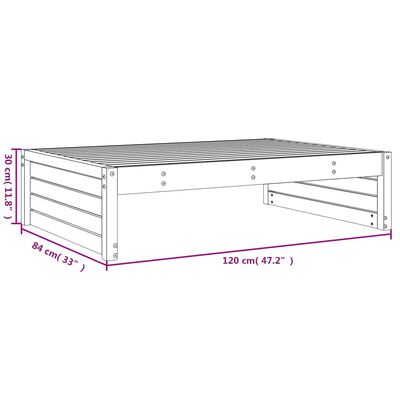 vidaXL Apoio de pés para jardim 120x80 cm pinho maciço castanho-mel