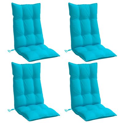 vidaXL Almofadões cadeira de encosto alto 4 pcs tecido oxford turquesa