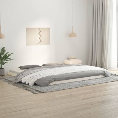 vidaXL Estrutura de cama 200x200 cm madeira de pinho maciça branco