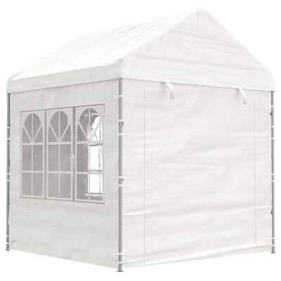 vidaXL Gazebo com telhado 17,84x2,28x2,69 m polietileno branco