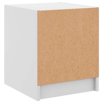 vidaXL Mesas de cabeceira c/ portas de vidro 2 pcs 35x37x42 cm branco