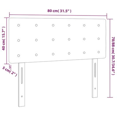 vidaXL Cabeceira cama luzes LED tecido 80x5x78/88cm cinza-acastanhado