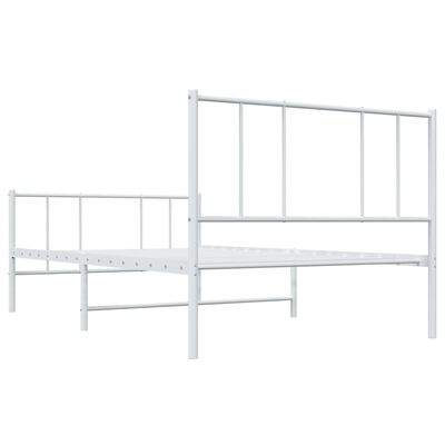 vidaXL Estrutura de cama com cabeceira e pés 100x200 cm metal branco