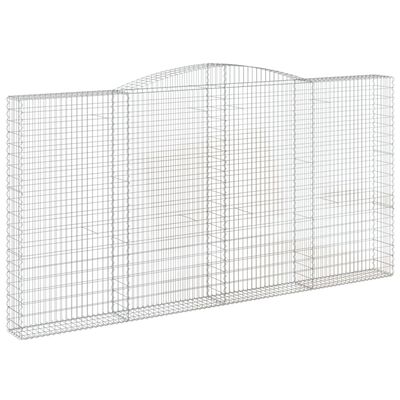 vidaXL Cestos gabião arqueados 2pcs 400x30x200/220cm ferro galvanizado