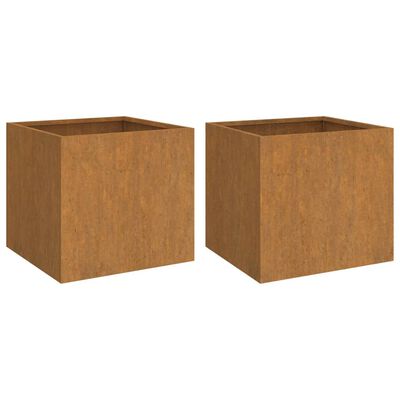 vidaXL Vasos/floreiras 2 pcs 42x40x39 cm aço corten