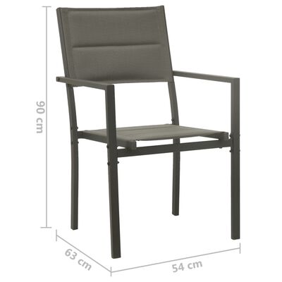 vidaXL Cadeiras de jardim 2 pcs textilene e aço cinzento/antracite