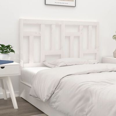 vidaXL Cabeceira de cama 125,5x4x100 cm madeira de pinho maciça branco