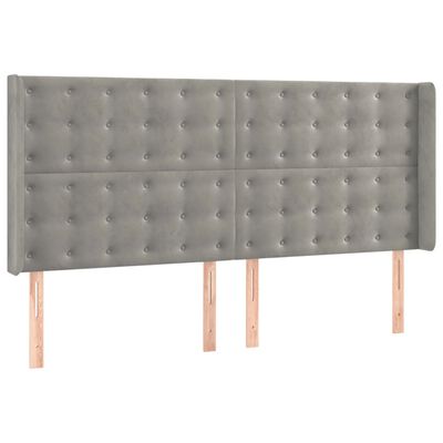 vidaXL Cama box spring c/ colchão/LED 200x200 cm veludo cinzento-claro