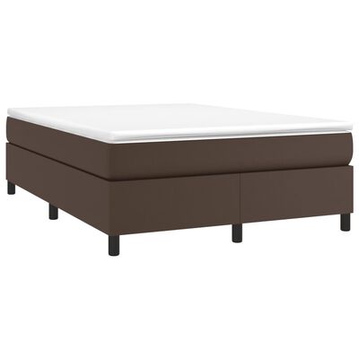 vidaXL Estrutura de cama 140x200cm couro artificial castanho