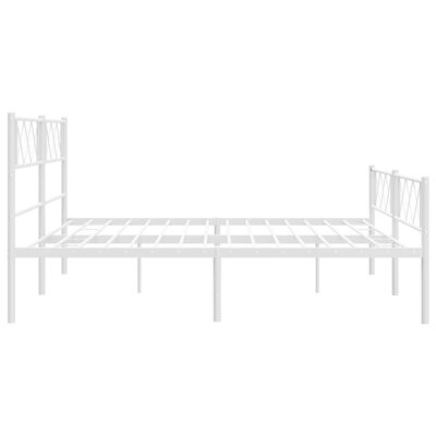 vidaXL Estrutura de cama com cabeceira e pés 180x200 cm metal branco