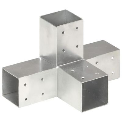 vidaXL Base para poste em forma de X 71x71 mm metal galvanizado