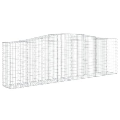 vidaXL Cestos gabião arqueados 4pcs 400x50x120/140cm ferro galvanizado