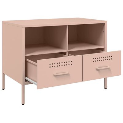 vidaXL Móvel de TV 68x39x50,5 cm aço rosa