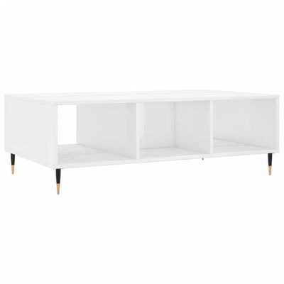 vidaXL Mesa de centro 104x60x35 cm derivados madeira branco brilhante