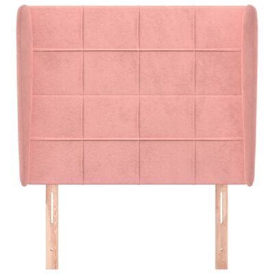 vidaXL Cabeceira cama c/ abas veludo 103x23x118/128 cm rosa