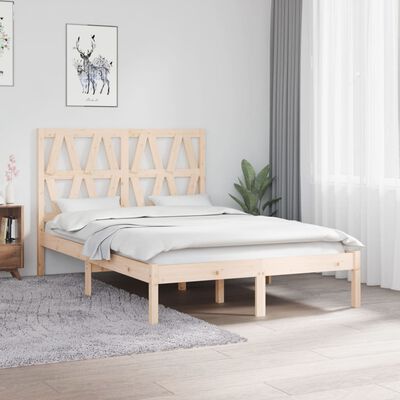 vidaXL Estrutura de cama pequena casal 120x190 cm pinho maciço