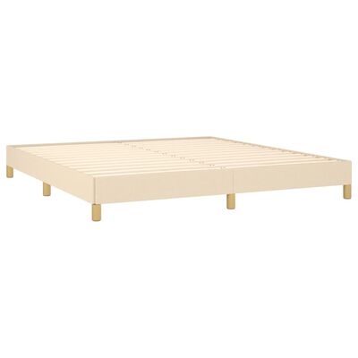 vidaXL Estrutura de cama sem colchão 180x200 cm tecido cor creme