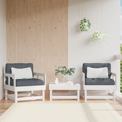 vidaXL Cadeiras de jardim 2 pcs madeira de pinho maciça branco