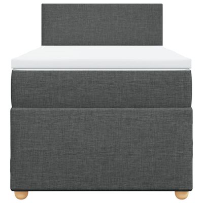 vidaXL Cama box spring com colchão solteiro tecido cinzento-escuro